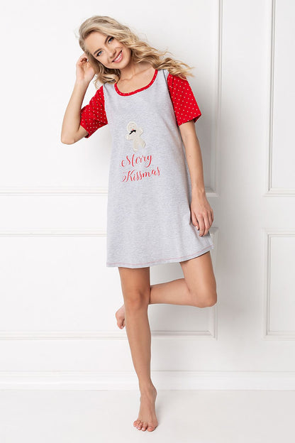  Koszulka nocna Koszula Nocna Model Cookie Grey - Aruelle 