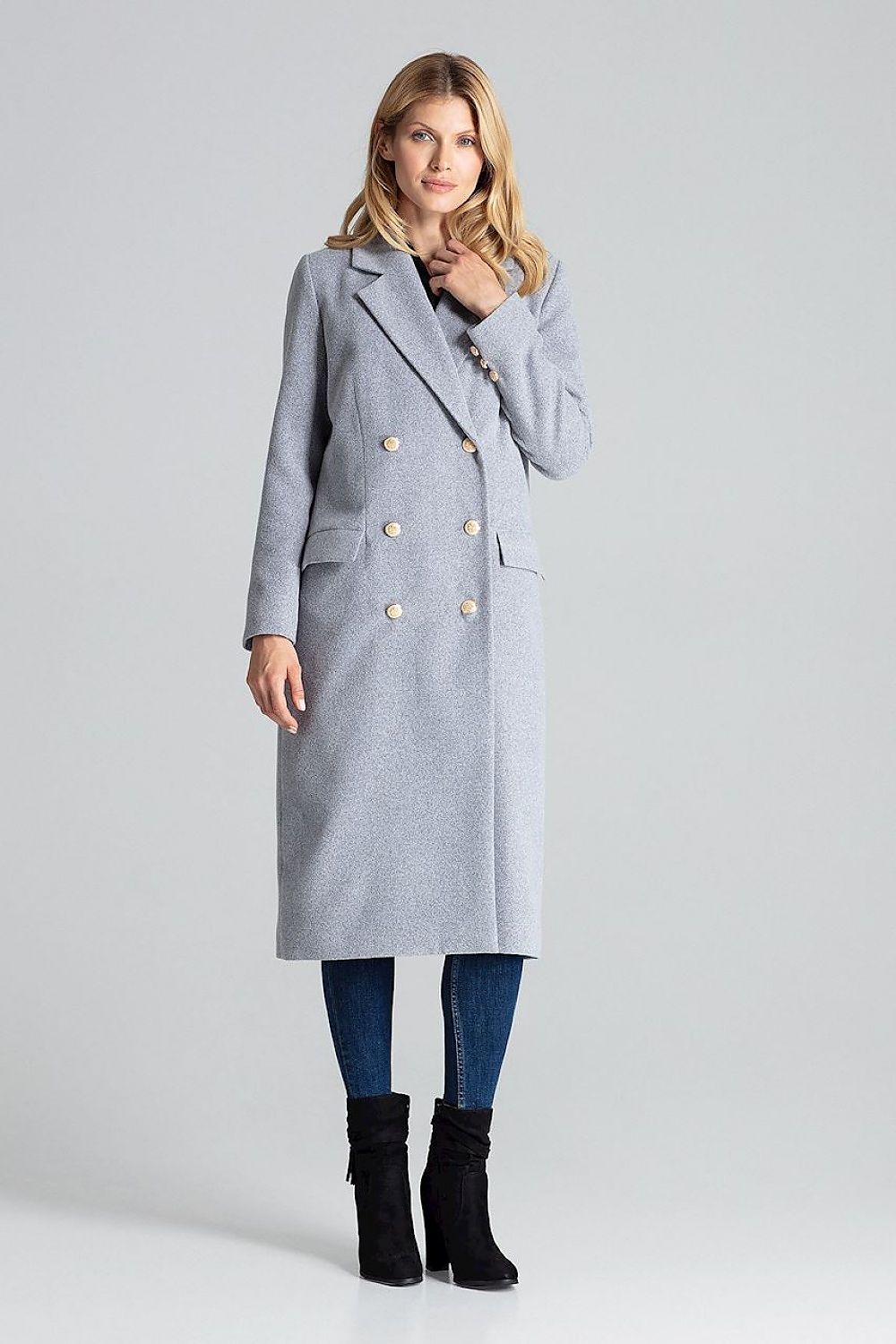   Płaszcz Damski Model M681 Grey - Figl 