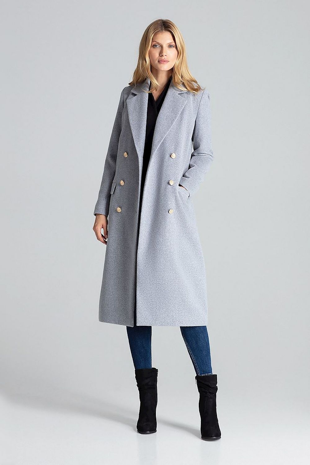   Płaszcz Damski Model M681 Grey - Figl 
