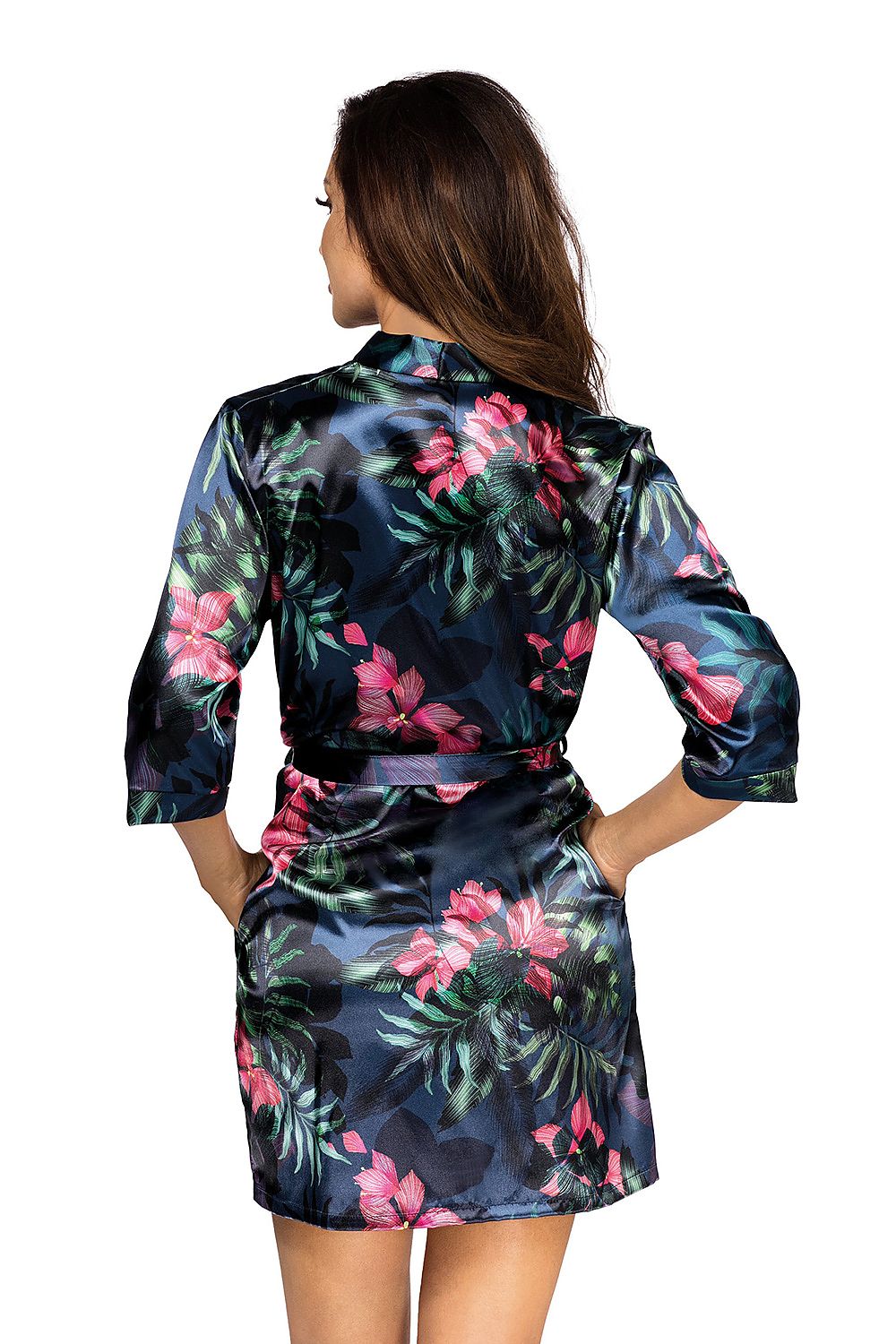  Szlafrok Damski Model Katie 02 Navy/Green - Donna 