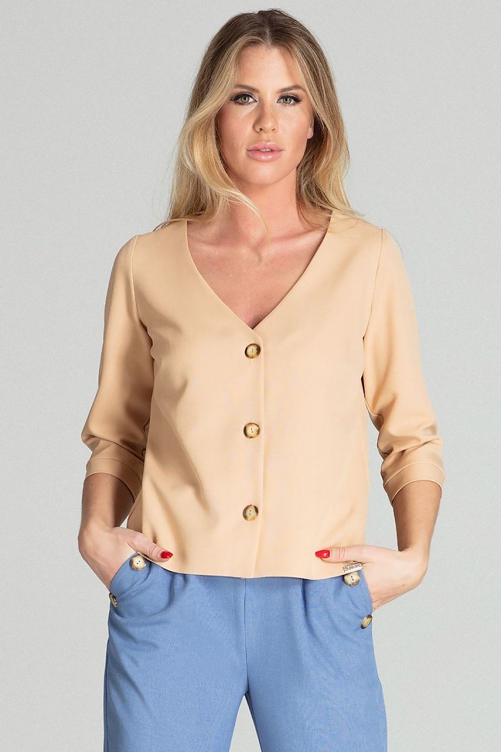   Koszula Damska Model M699 Beige - Figl 