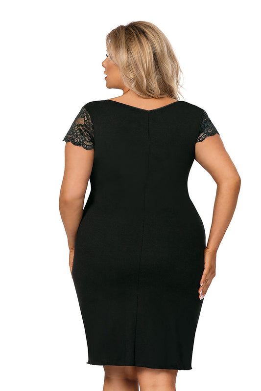  Koszulka nocna Koszula Nocna Model Tess plus Black - Donna 