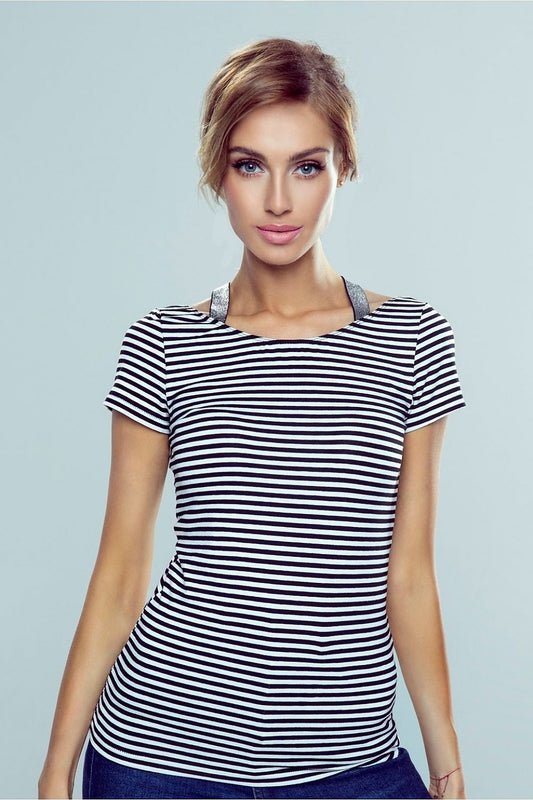   Bluzka Model Meg Paski White/Black - Eldar 