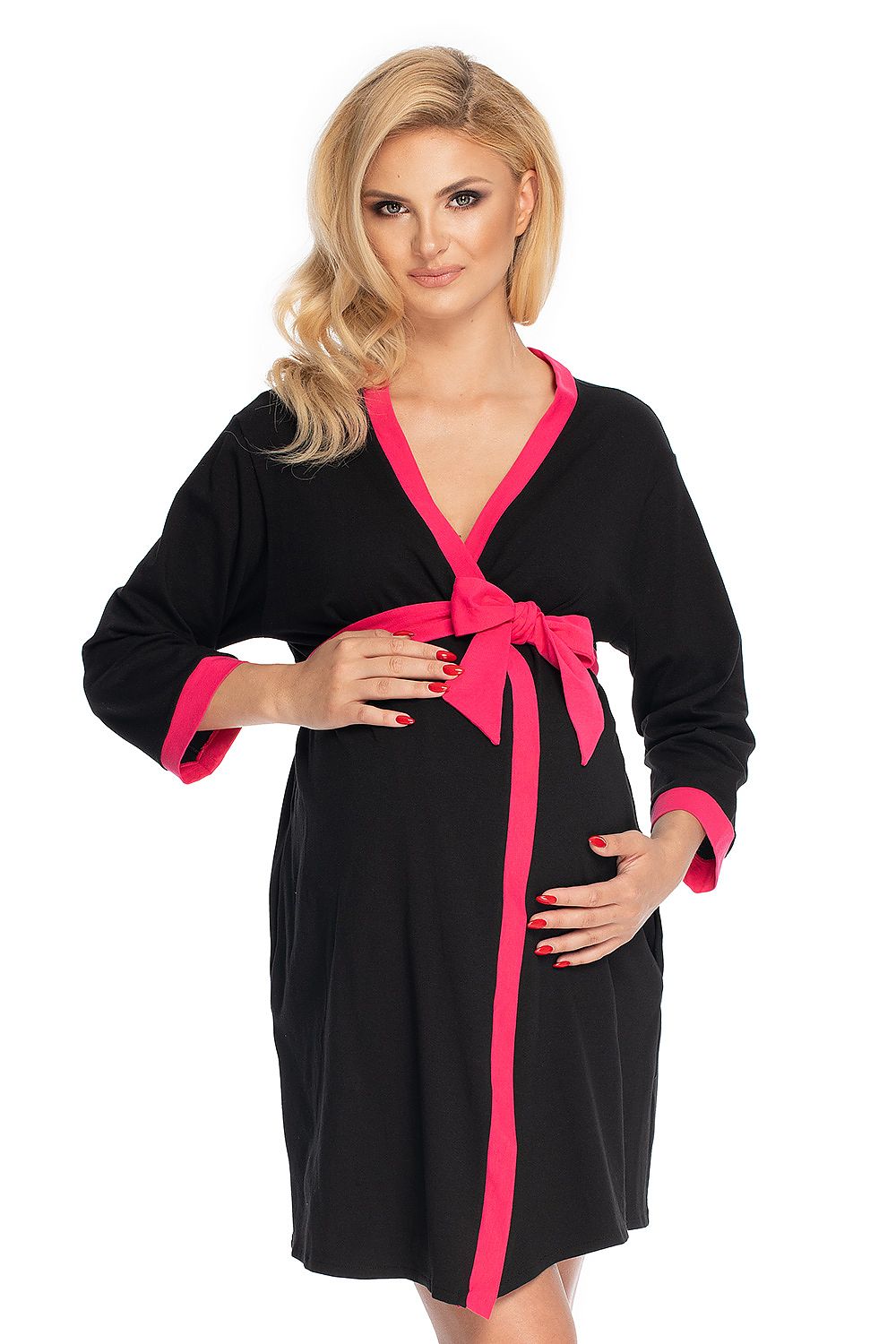  Szlafrok Damski Model 1709 Black - PeeKaBoo 