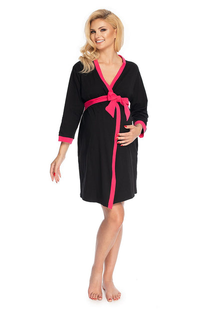  Szlafrok Damski Model 1709 Black - PeeKaBoo 