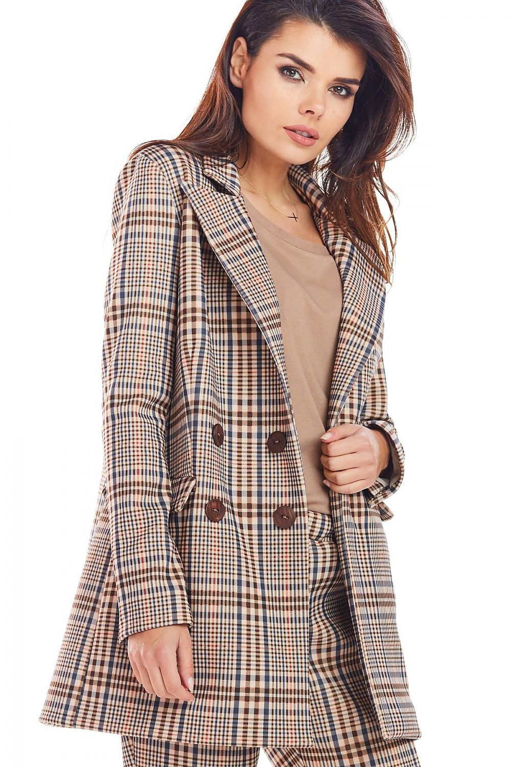   Żakiet Model A364 Brown Krata - awama 