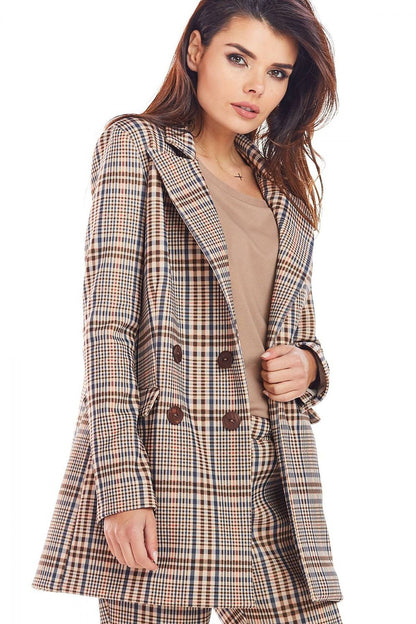  Żakiet Model A364 Brown Krata - awama 