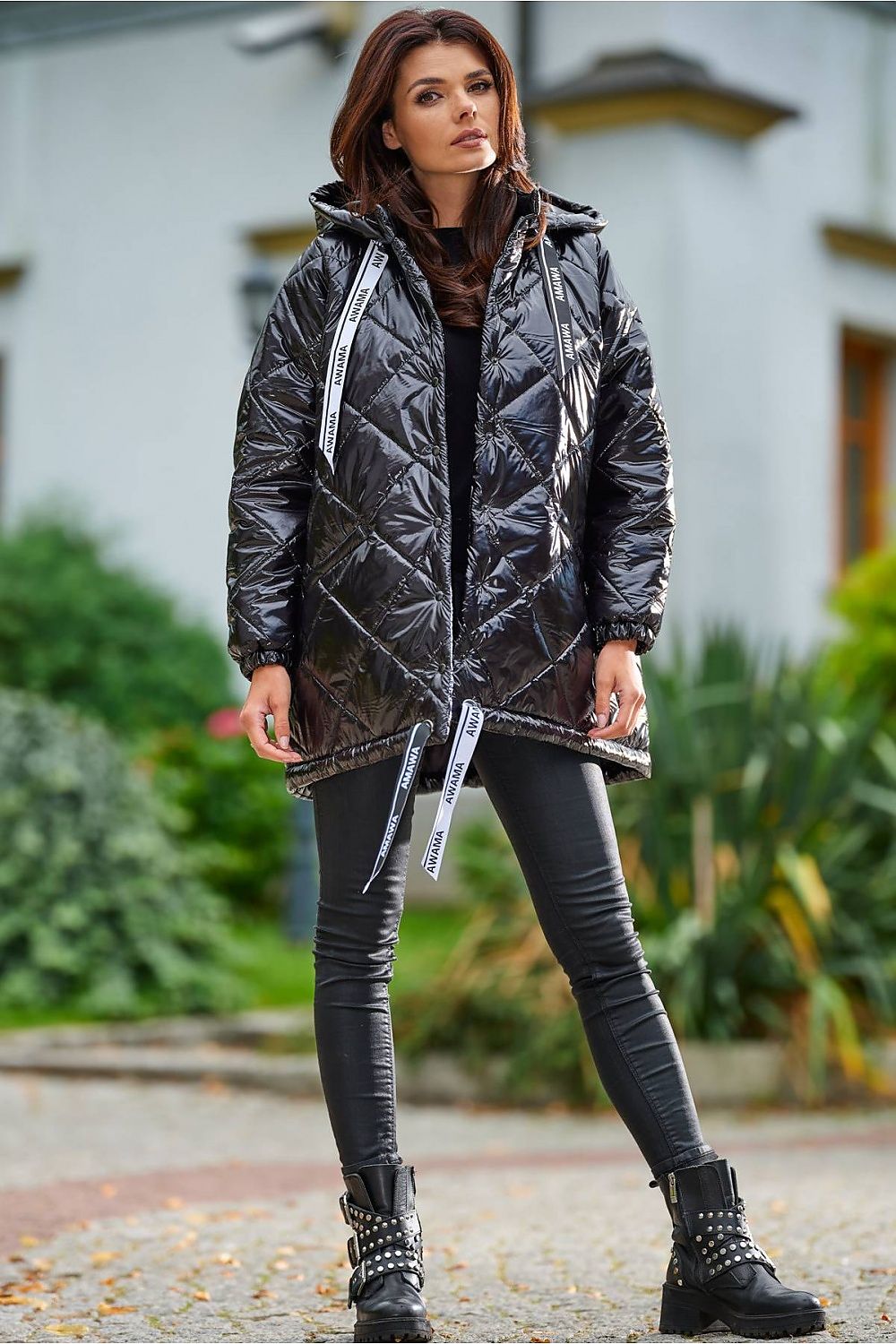   Kurtka Damska Model A385 Black Pikówka - awama 
