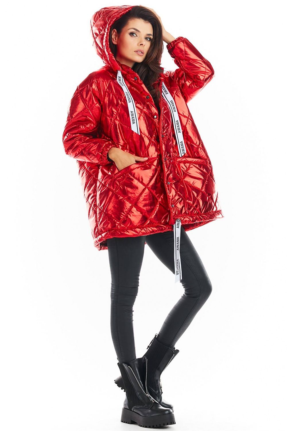   Kurtka Damska Model A385 Red Pikówka - awama 