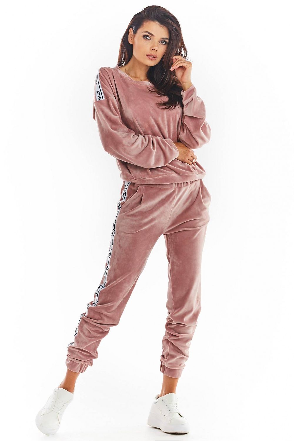   Bluza Damska Model A374 Pink Welur - awama 