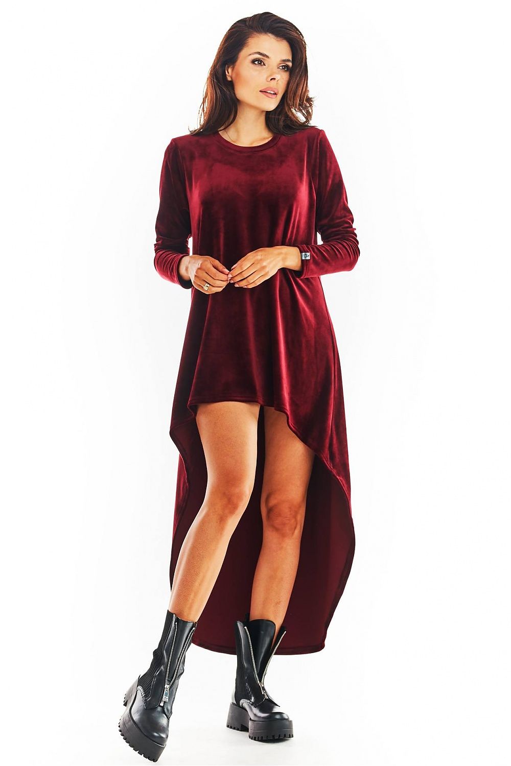  Sukienka Model A379 Bordo Welur - awama 