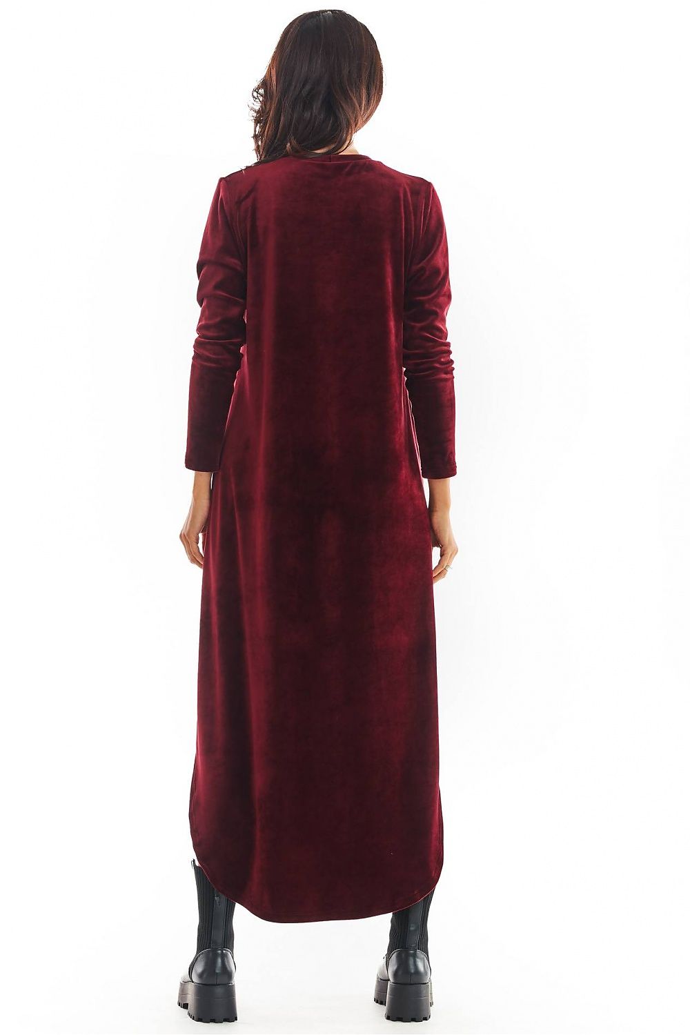  Sukienka Model A379 Bordo Welur - awama 