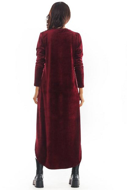  Sukienka Model A379 Bordo Welur - awama 