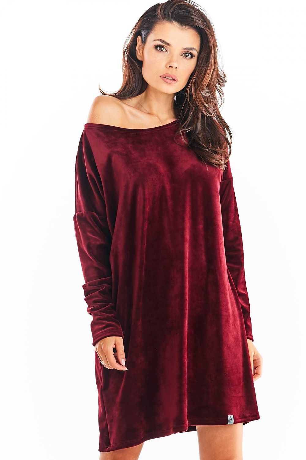  Sukienka Model A370 Bordo Welur - awama 
