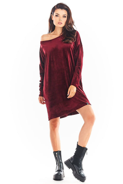  Sukienka Model A370 Bordo Welur - awama 