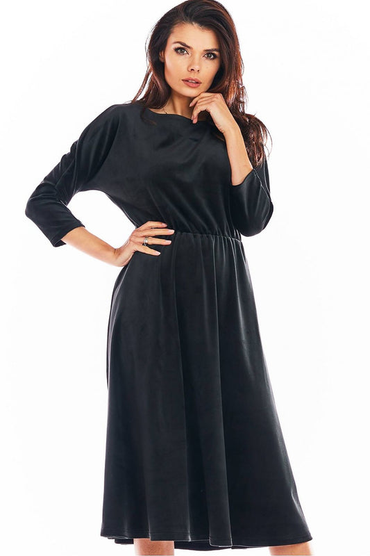 Sukienka Model A407 Welur Black - awama 