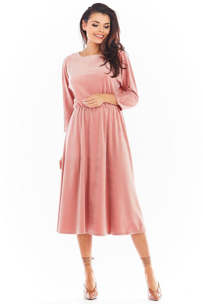  Sukienka Model A407 Welur Pink - awama 