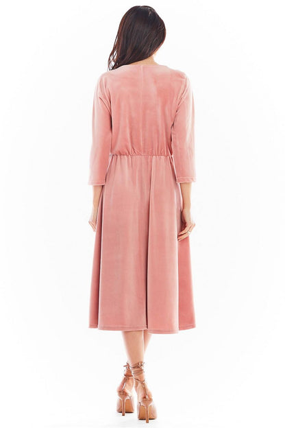  Sukienka Model A407 Welur Pink - awama 