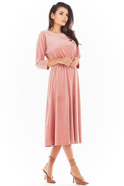  Sukienka Model A407 Welur Pink - awama 
