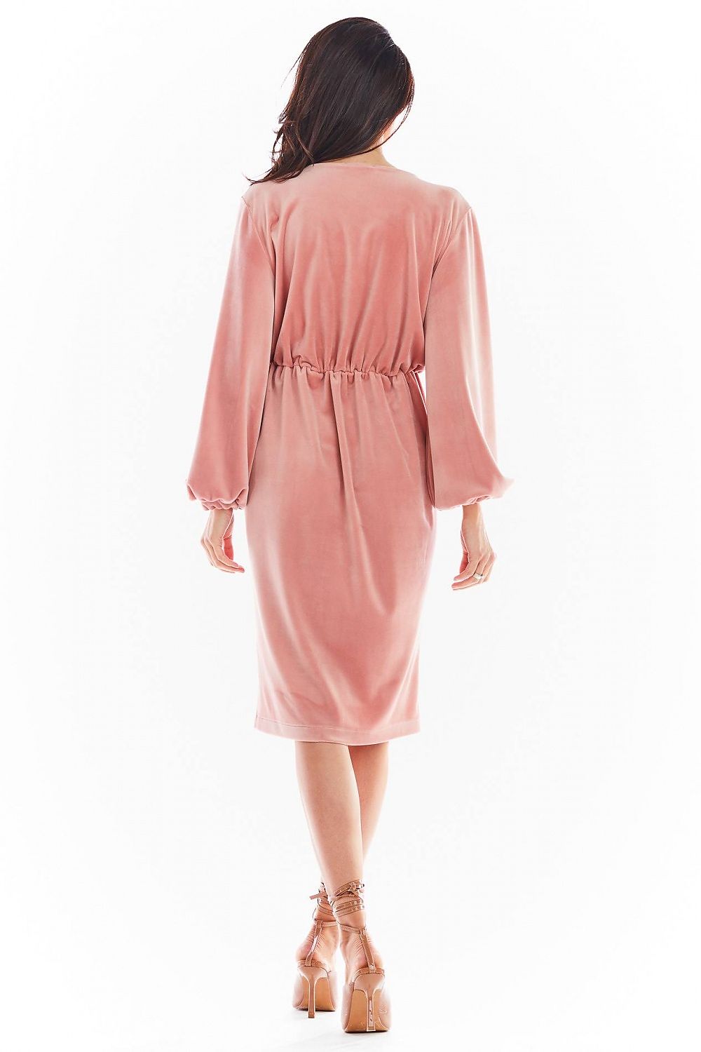  Sukienka Model A406 Welur Pink - awama 