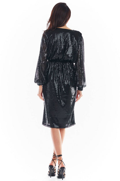  Sukienka Model A399 Cekiny Black - awama 