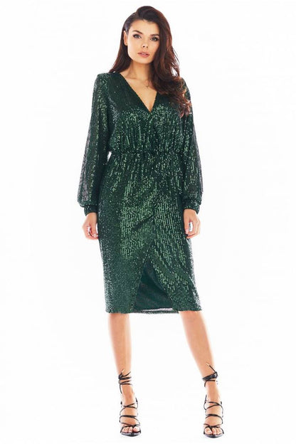  Sukienka Model A399 Cekiny Green - awama 
