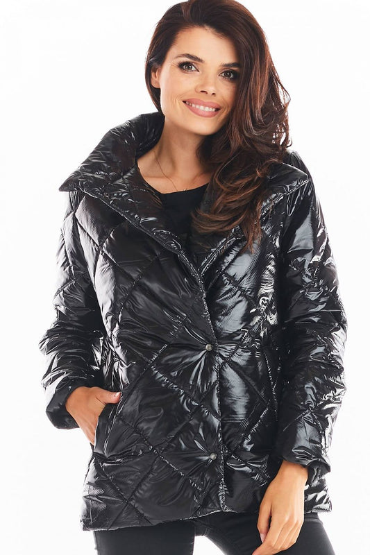   Kurtka Damska Model A384 Pikówka Black - awama 