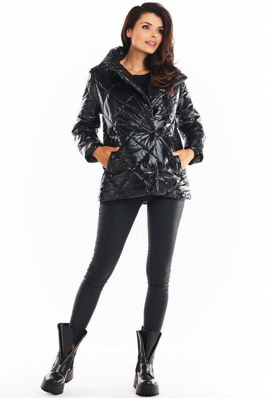   Kurtka Damska Model A384 Pikówka Black - awama 