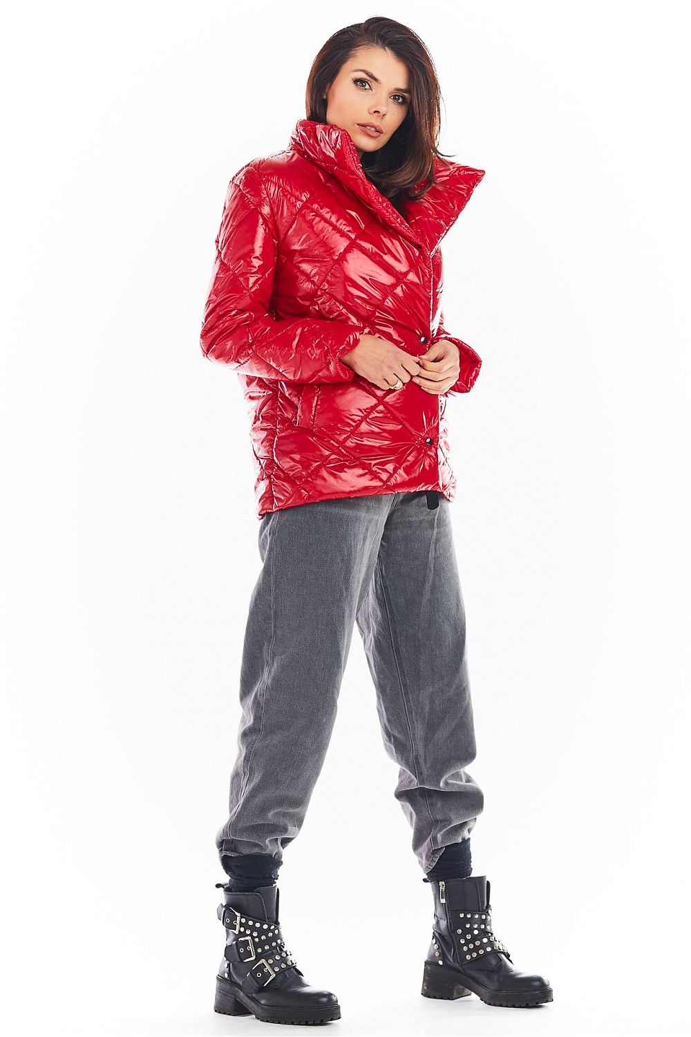   Kurtka Damska Model A384 Pikówka Red - awama 
