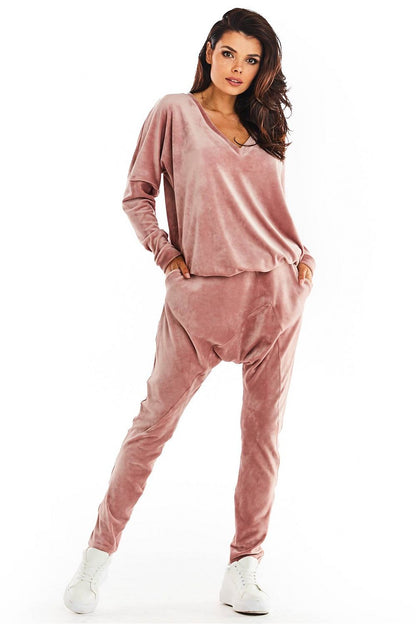   Bluza Damska Model A376 Pink Welur - awama 