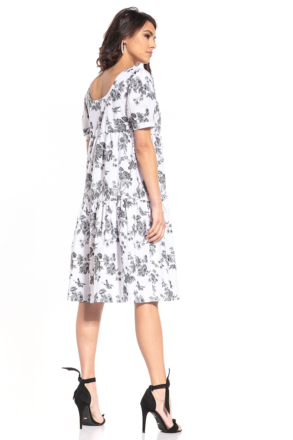  Sukienka Model T344/1 Grey Flowers - Tessita 