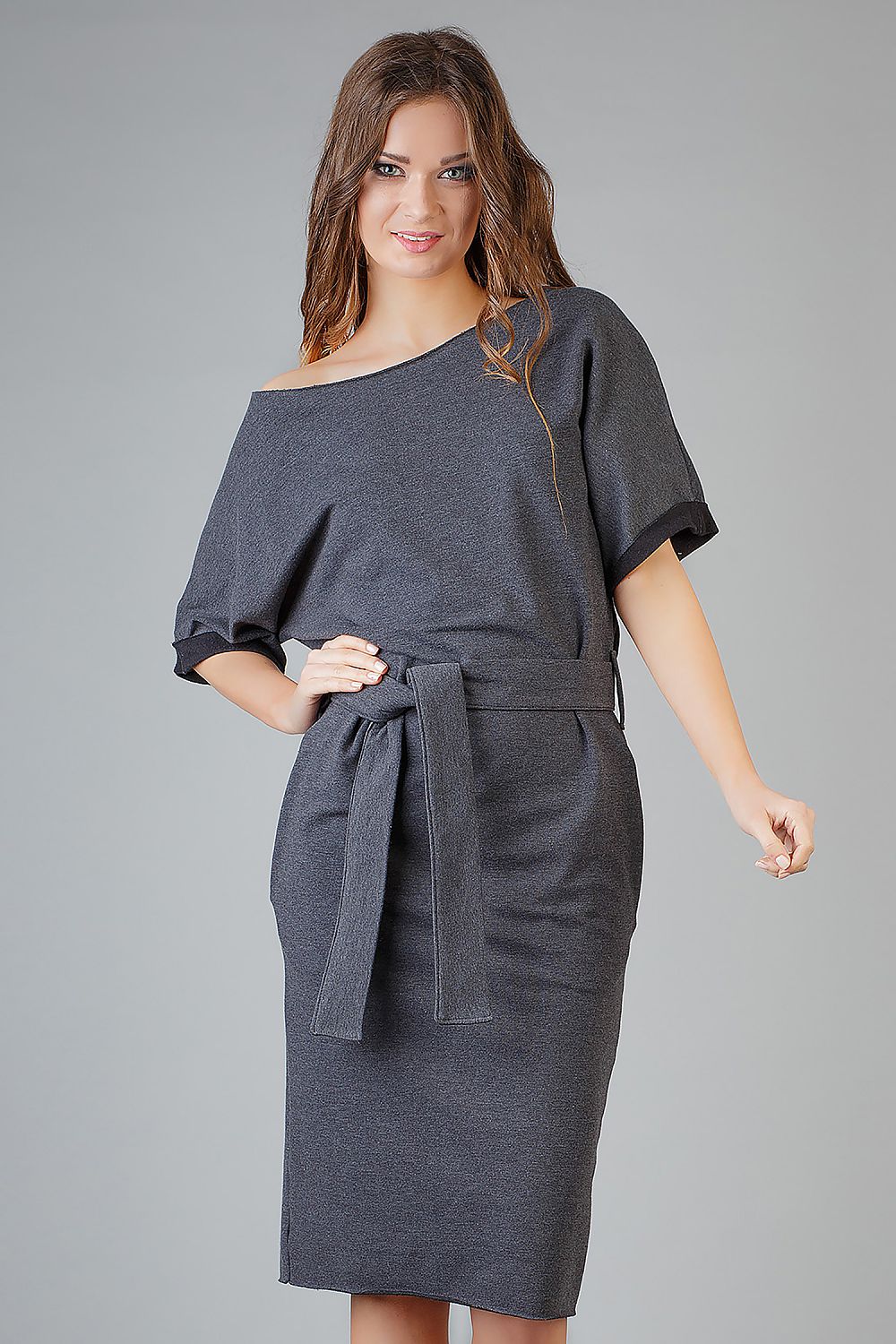  Sukienka Model Aleksandra 9 Dark Grey - Tessita 