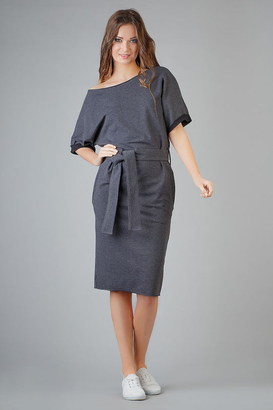  Sukienka Model Aleksandra 9 Dark Grey - Tessita 