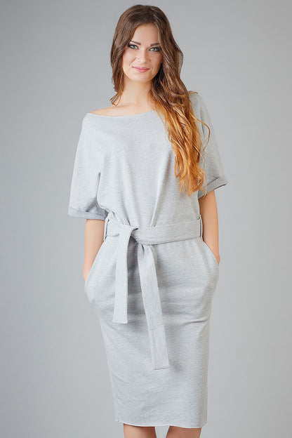  Sukienka Model Aleksandra 8 Light Grey - Tessita 