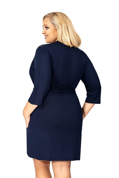  Szlafrok Damski Model Tess Plus Navy - Donna 