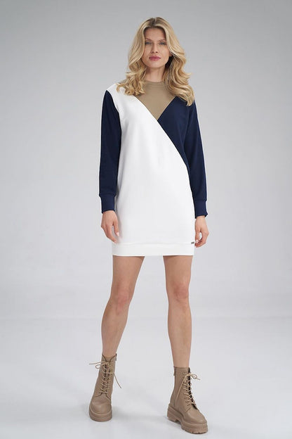  Sukienka Model M777 Beige/Navy/Ecru - Figl 