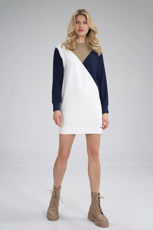  Sukienka Model M777 Beige/Navy/Ecru - Figl 