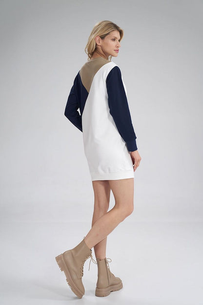  Sukienka Model M777 Beige/Navy/Ecru - Figl 