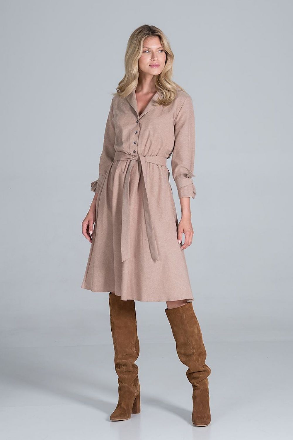  Sukienka Model M838 Beige - Figl 