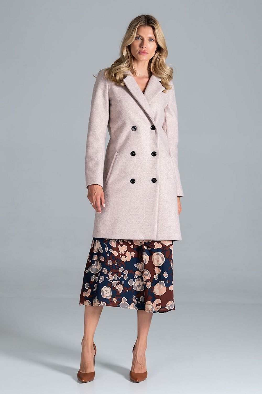   Płaszcz Model M832 Pink Melange - Figl 