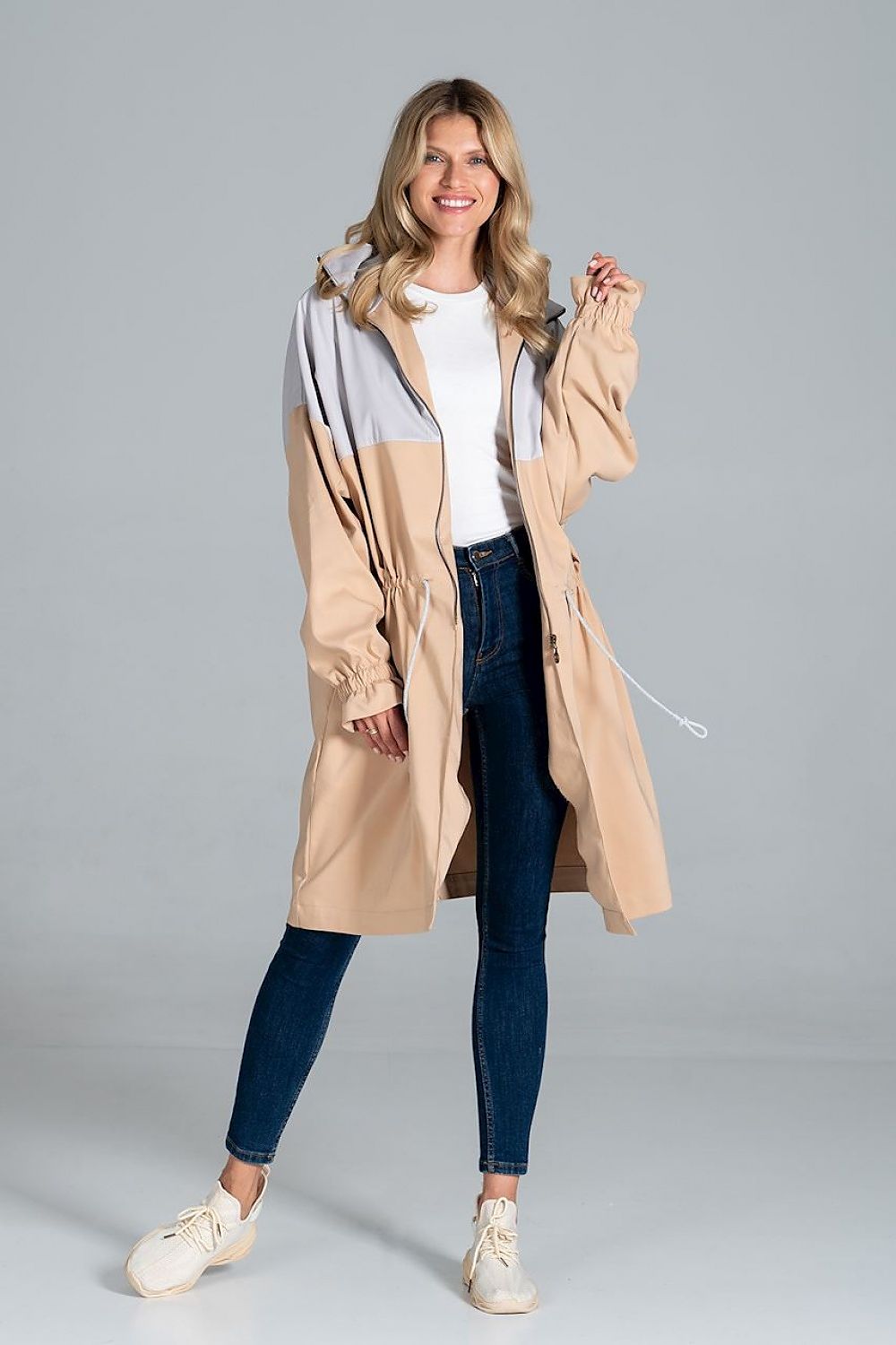   Płaszcz Model M817 Beige/Grey - Figl 