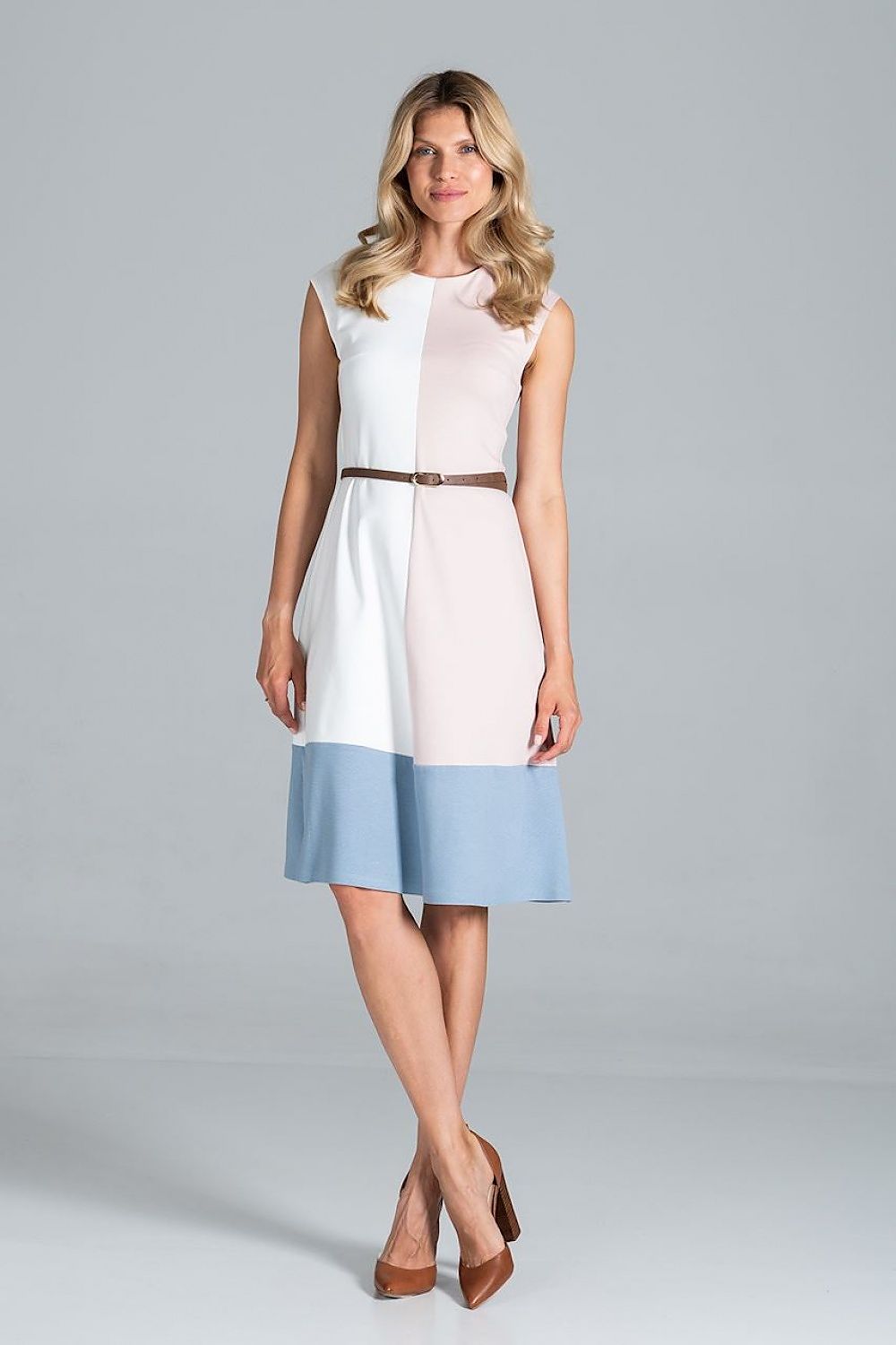  Sukienka Model M815 Ecru/Pink/Blue - Figl 