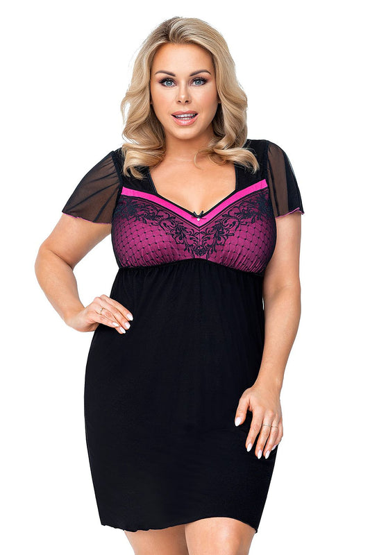  Koszulka nocna Koszulka Model Zoya Size Plus Black - Donna 