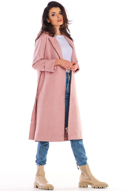   Płaszcz Damski Model A464 Powder Pink - awama 