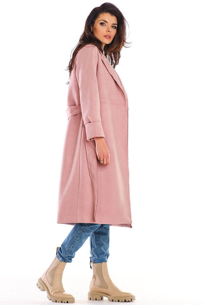   Płaszcz Damski Model A464 Powder Pink - awama 