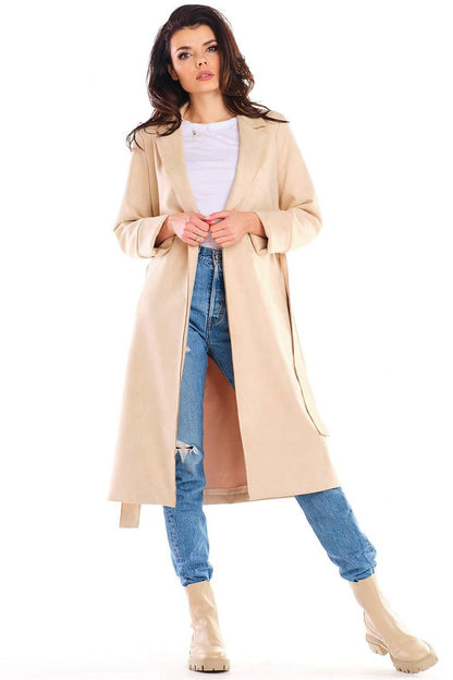  Płaszcz Damski Model A464 Beige - awama 