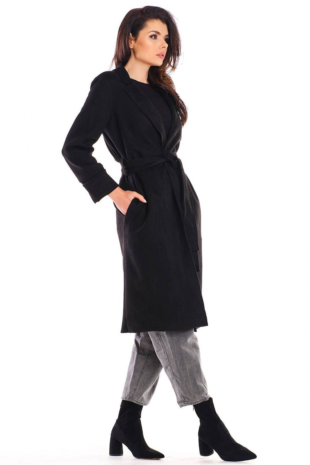   Płaszcz Damski Model A464 Black - awama 