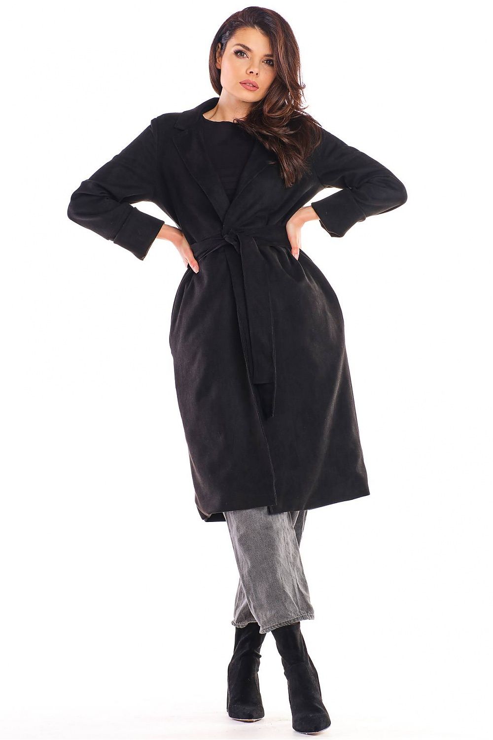   Płaszcz Damski Model A464 Black - awama 