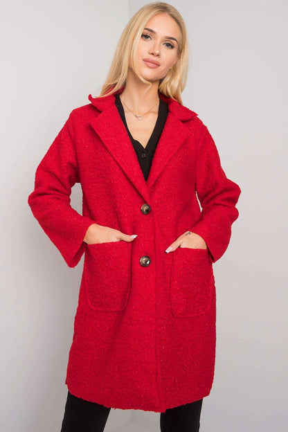   Płaszcz Damski Model TW-PL-BI-21717.40P Red - Och Bella 