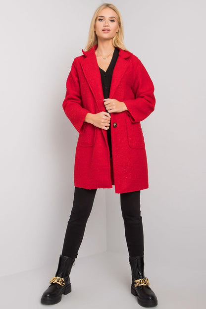   Płaszcz Damski Model TW-PL-BI-21717.40P Red - Och Bella 